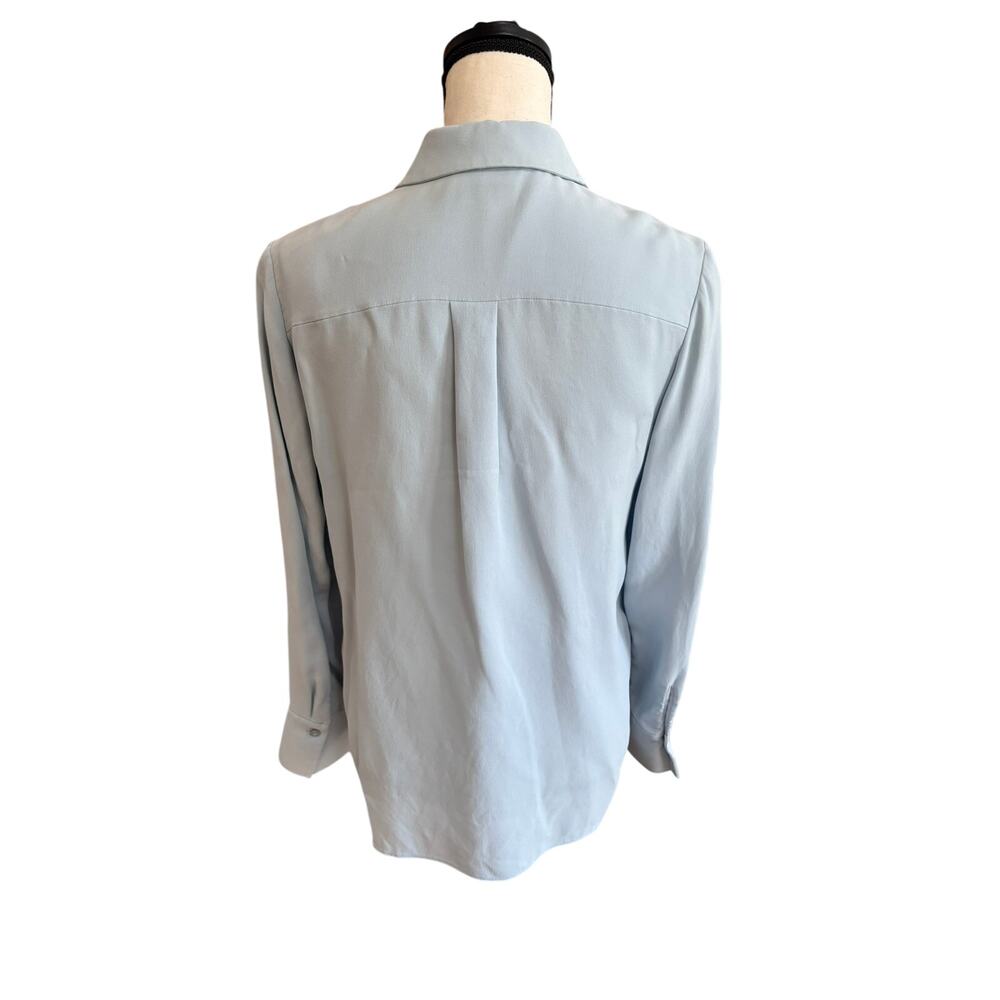 Lafayette 148 New York Scottie Bluebell Silk Blouse Size Small NWOT Minimalist - Picture 3 of 10